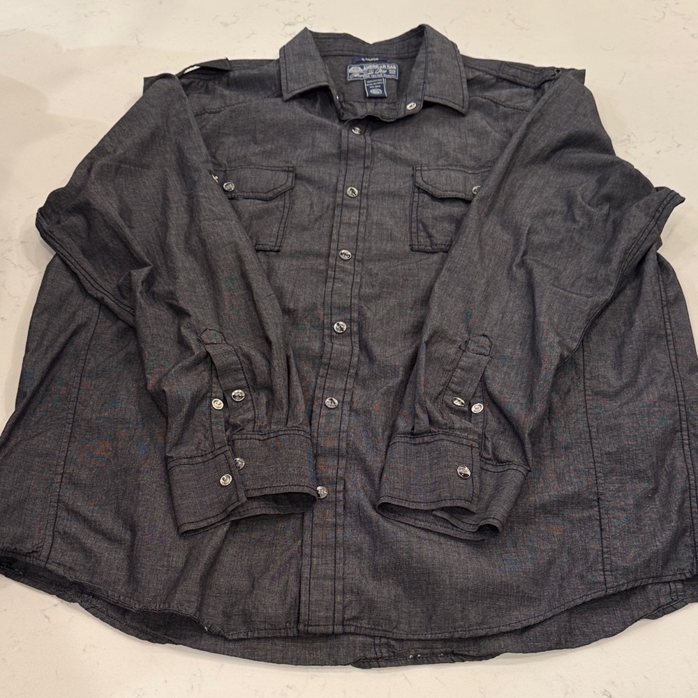 American Rag Charcoal Button-Up Shirt